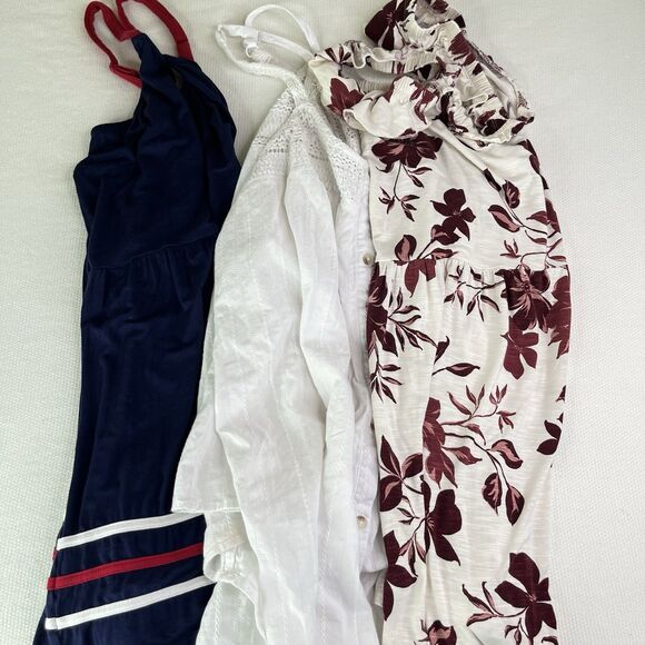 Torrid 3 Piece Bundle Super Soft Blue Baby Doll Top Striped V Neck Sleeveless - Picture 2 of 16